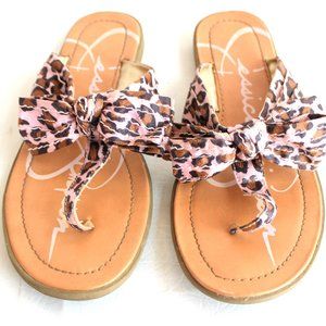 Jessica Simpson Pink Leopard Sandals Girls Sz 4